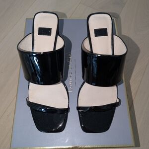 Louise et Cie Patent Leather Black Women's Heeled Sandals